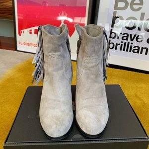 Sam Edelman Louie Fringe Ankle Boot 6.5 Gray